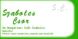 szabolcs csor business card